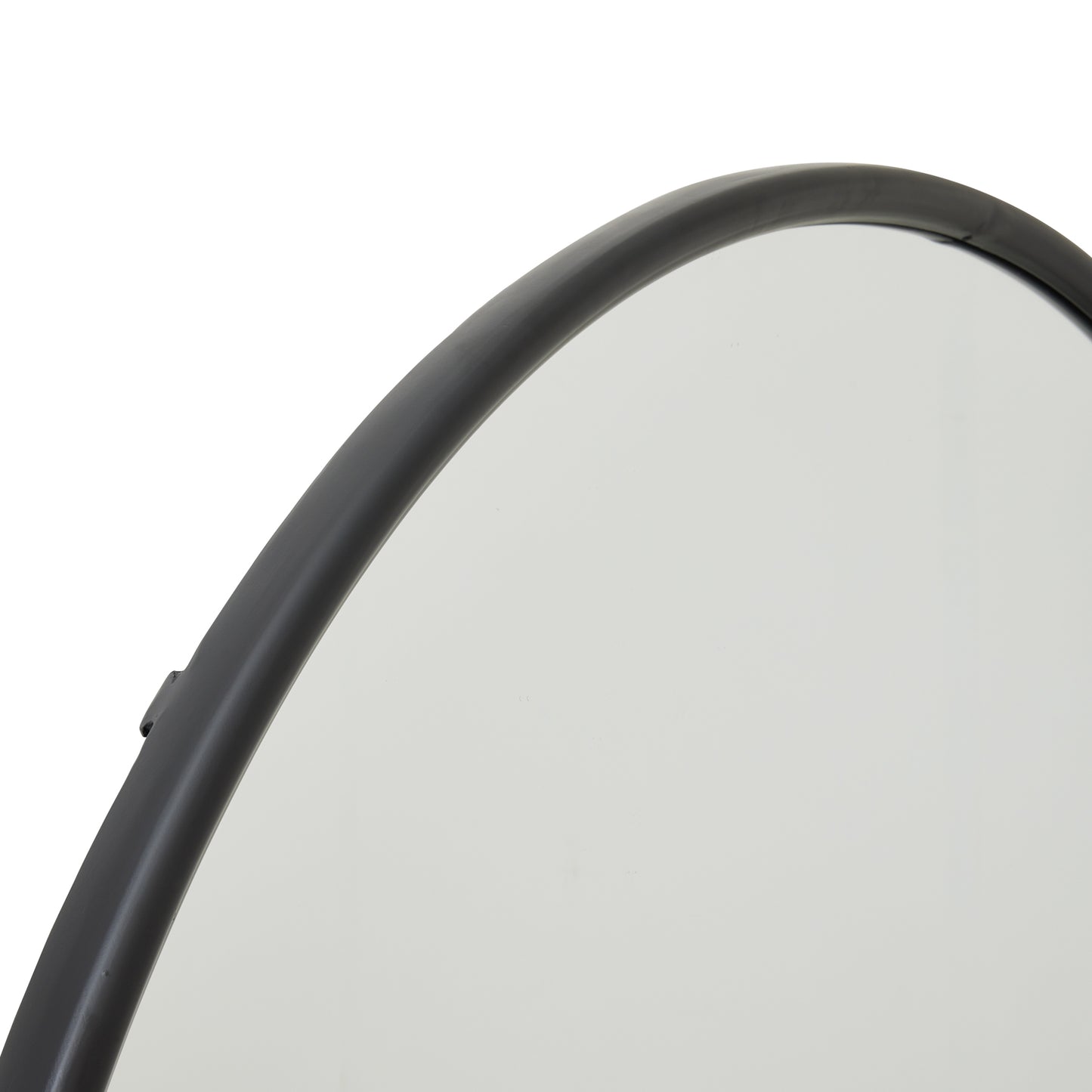 Black Large Circular Metal Wall Mirr