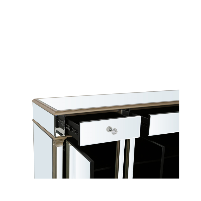 Apollo Champagne Mirrored 4 Door 3 Drawer Sideboard