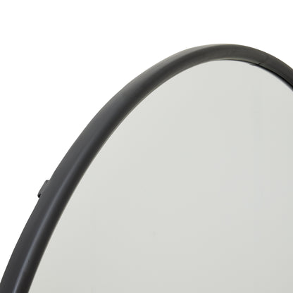 Black Large Circular Metal Wall Mirr