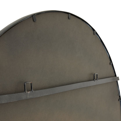 Black Large Circular Metal Wall Mirr