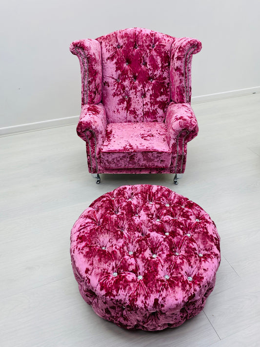 Sale Pink Luxury Lustro Queen Anne Set + Stool